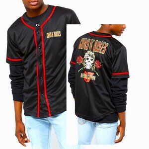 Guns N Roses T-Shirt UK Destruction Tour 1987 Baseball Jersey metal rock M NWT